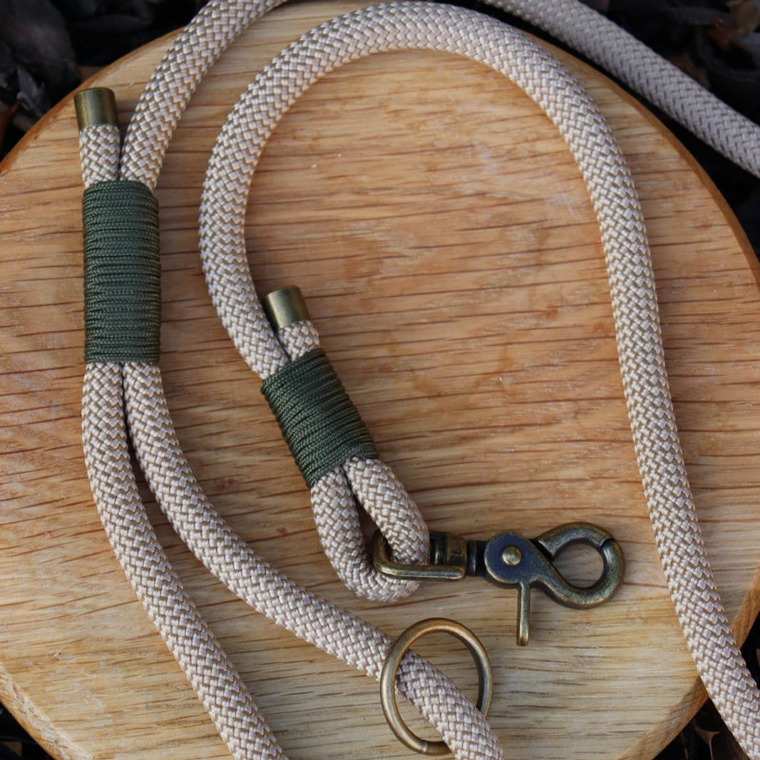 Beige Rope with Olive Whipping