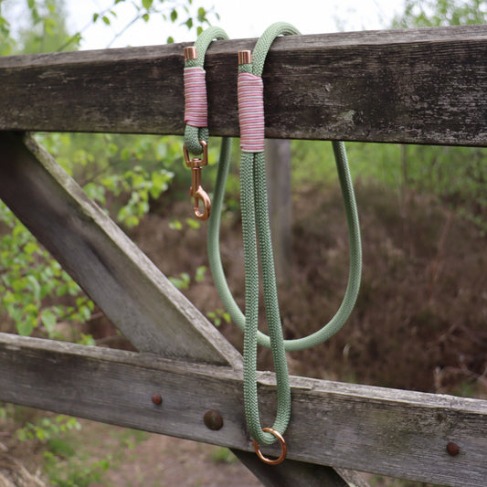 Raspberry Matcha Paracord Dog Clip Lead