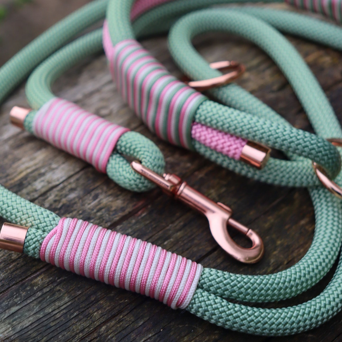 Raspberry Matcha Triple Layer Rope Collar