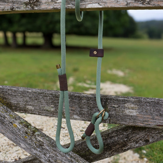 Foggy Green rope with Espresso Brown whipping